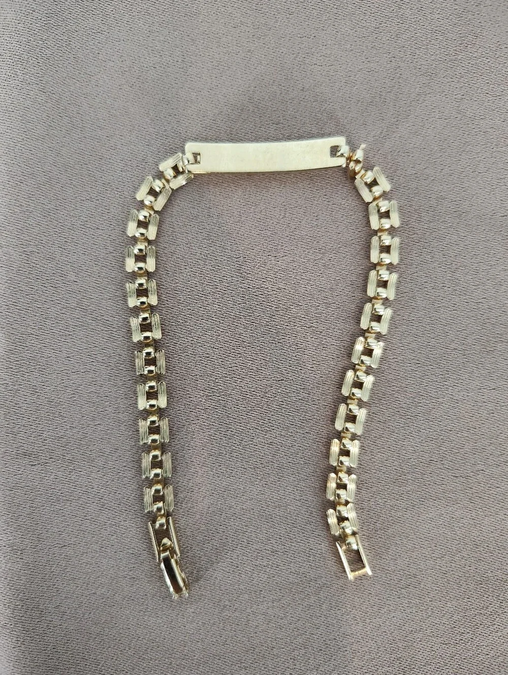 Vintage Gold Chain Bracelet with Purple Crystal Bar